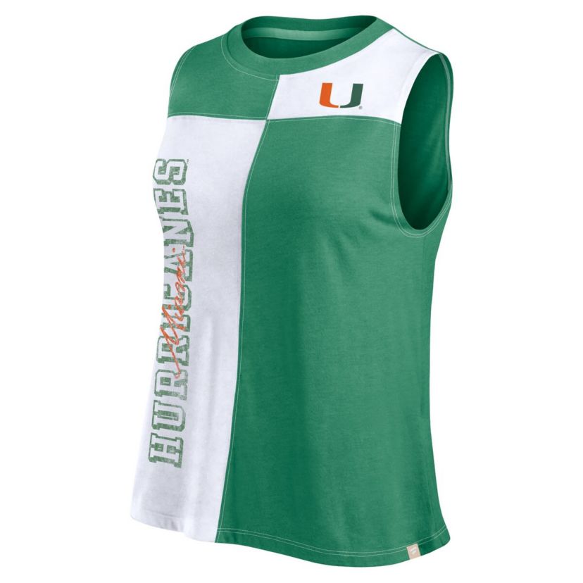 Miami (FL) Hurricanes NCAA Fanatics Miami Hurricanes Colorblock High Neck Tank Top