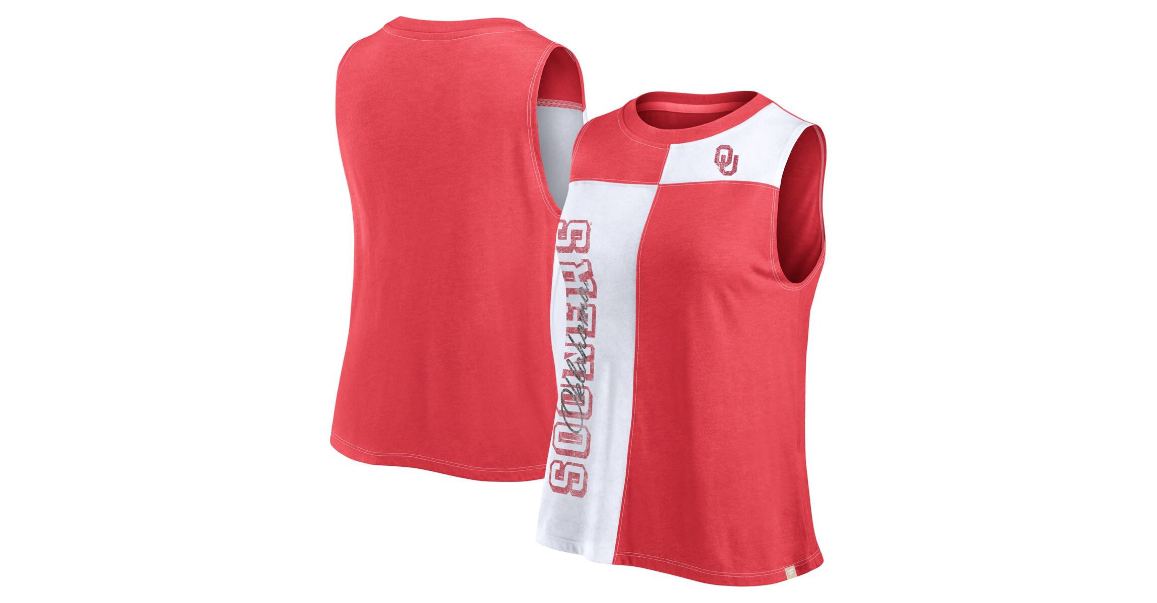 NCAA Fanatics Oklahoma Sooners Colorblock High Neck Tank Top