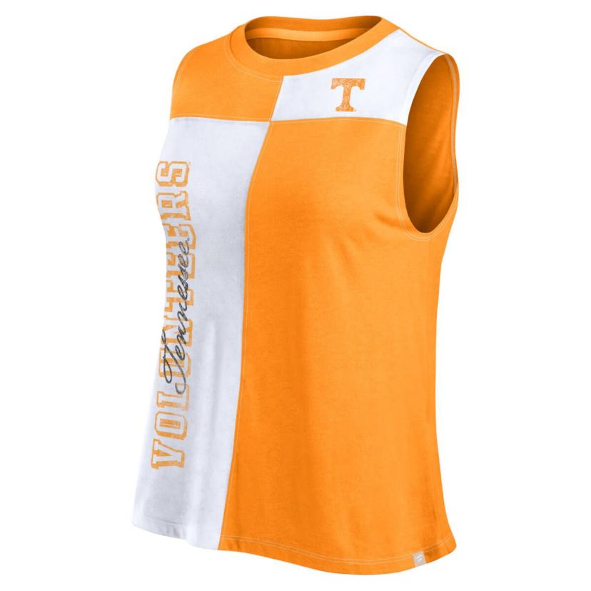 NCAA Fanatics Tennessee Tennessee Volunteers Colorblock High Neck Tank Top