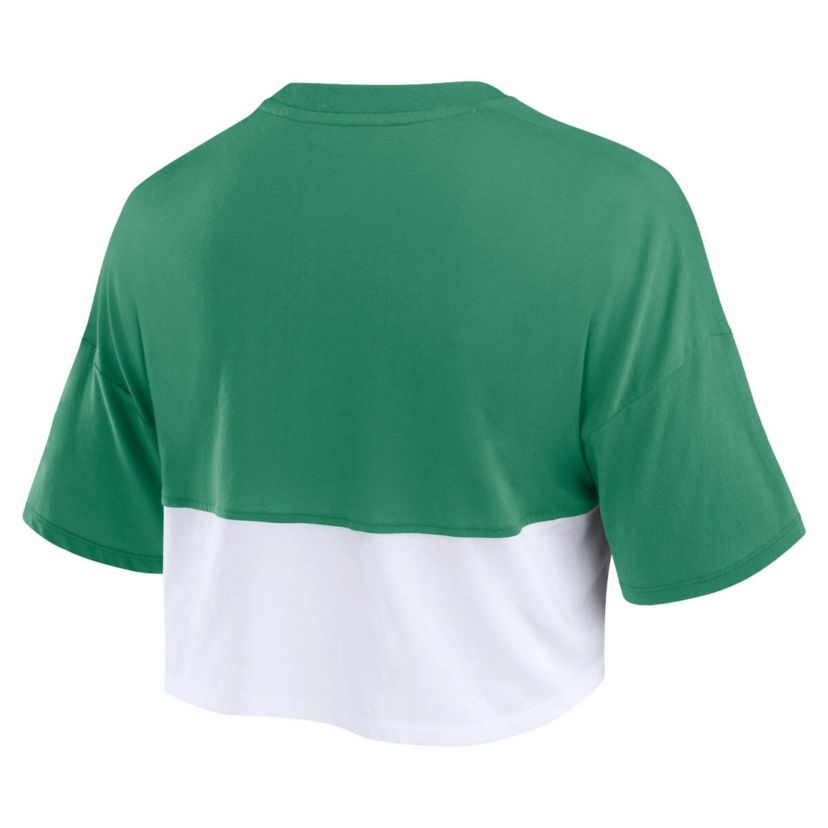 Miami (FL) Hurricanes NCAA Fanatics Miami Hurricanes Oversized Badge Colorblock Cropped T-Shirt