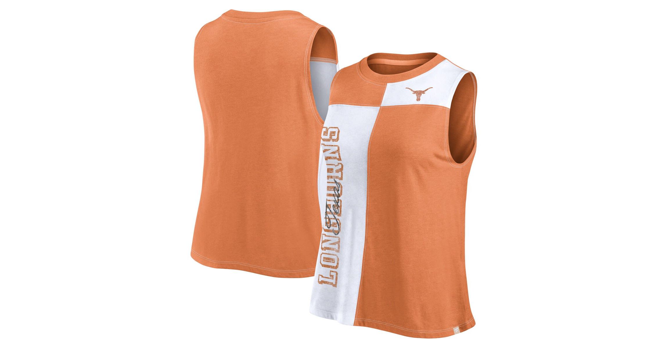 NCAA Fanatics Texas Texas Longhorns Colorblock High Neck Tank Top