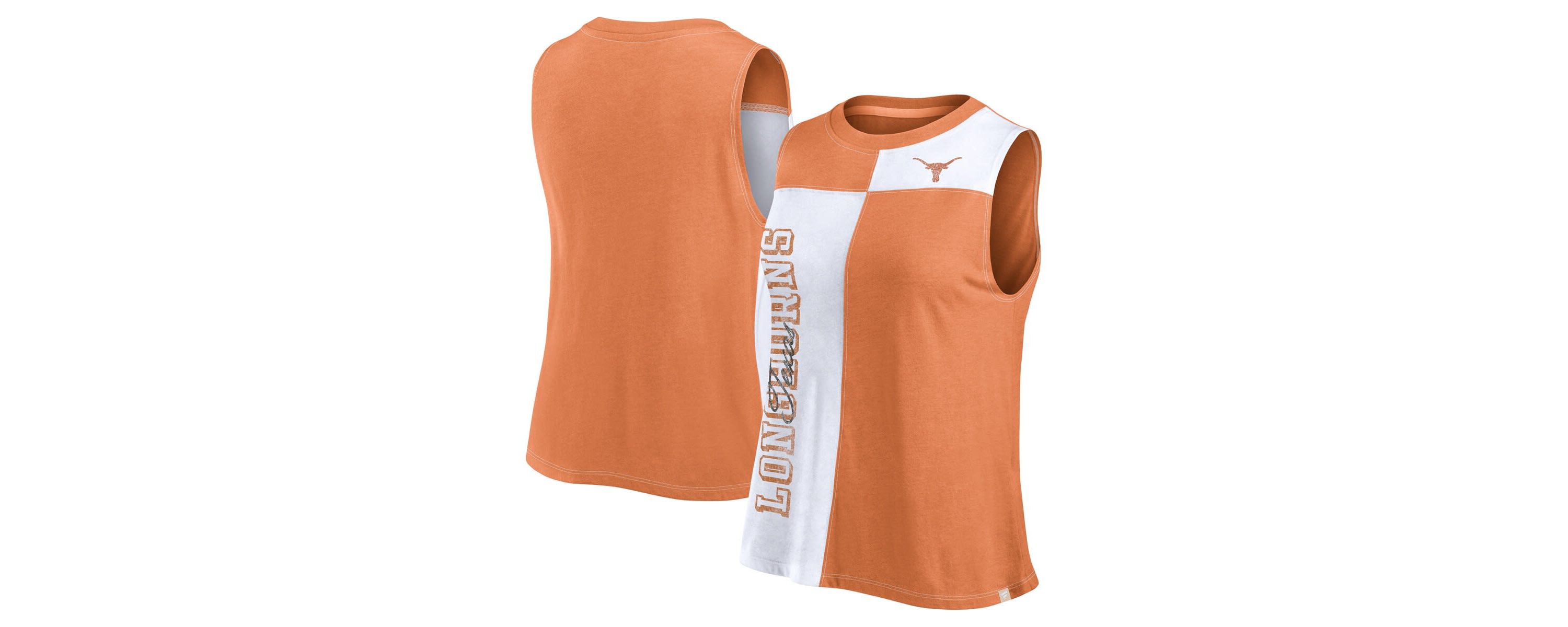 NCAA Fanatics Texas Texas Longhorns Colorblock High Neck Tank Top