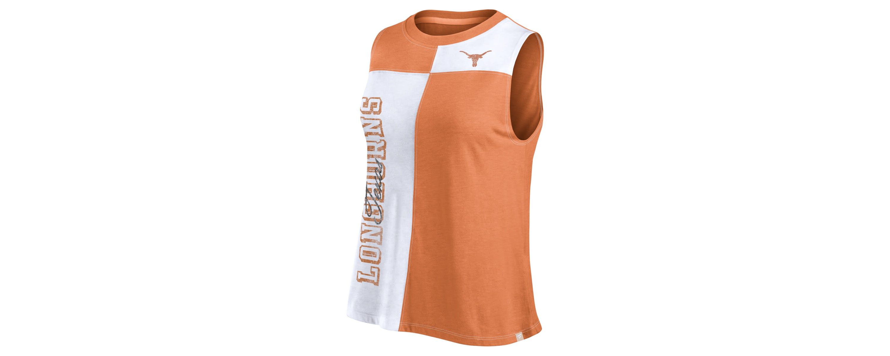 NCAA Fanatics Texas Texas Longhorns Colorblock High Neck Tank Top