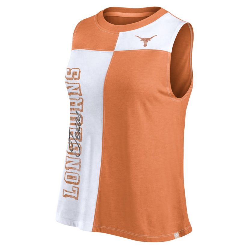 NCAA Fanatics Texas Texas Longhorns Colorblock High Neck Tank Top