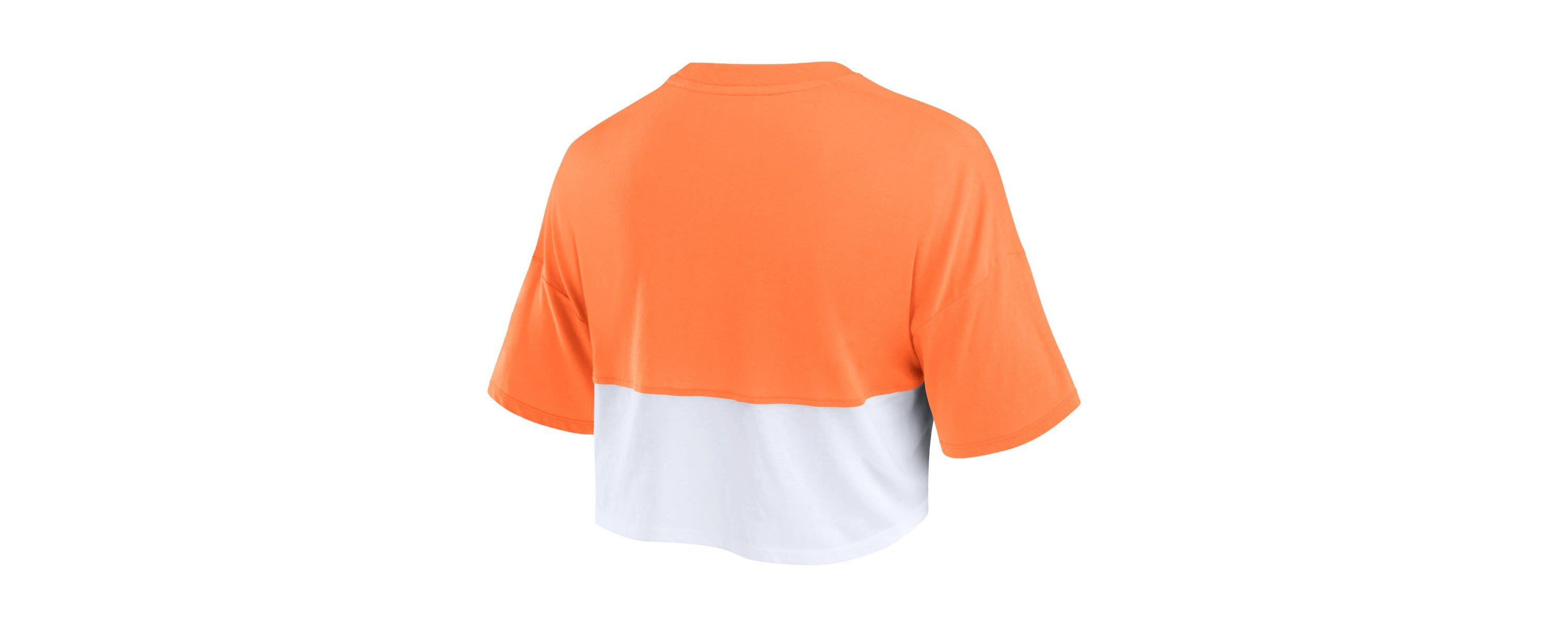 NCAA Fanatics Tennessee Tennessee Volunteers Oversized Badge Colorblock Cropped T-Shirt