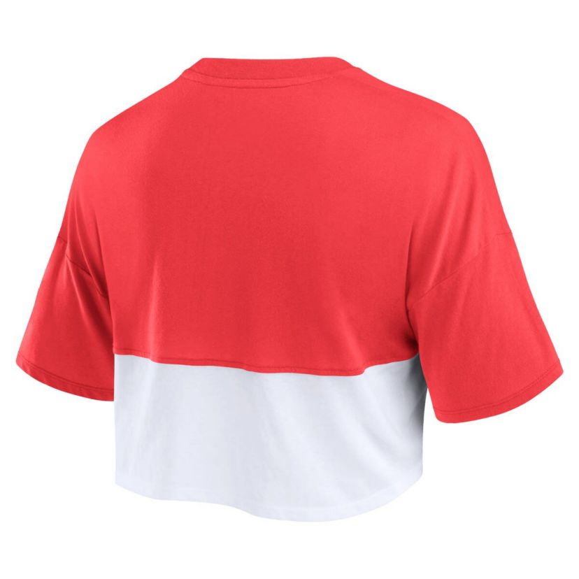 Texas Tech Red Raiders NCAA Fanatics Texas Tech Raiders Oversized Badge Colorblock Cropped T-Shirt