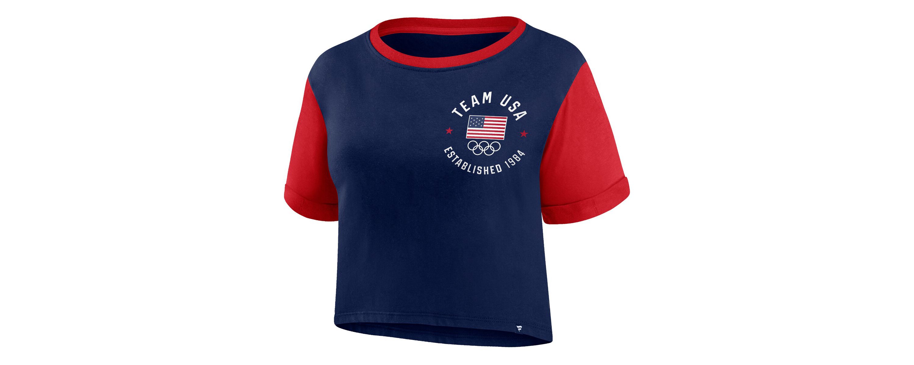 Olympics Fanatics Team USA Circle Badge Cropped Fashion T-Shirt