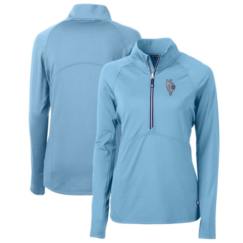 MLB Light Kansas City Royals City Connect Adapt Eco Knit Stretch Recycled Half-Zip Pullover Top