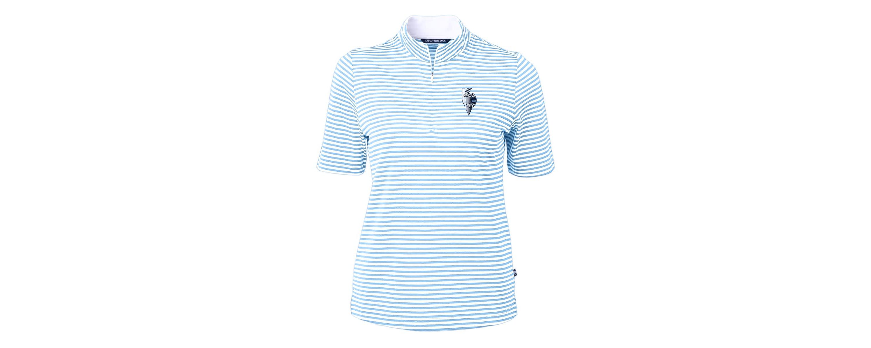 MLB Light Kansas City Royals City Connect DryTec Virtue Eco Pique Stripe Recycled Quarter-Zip Pullover Top