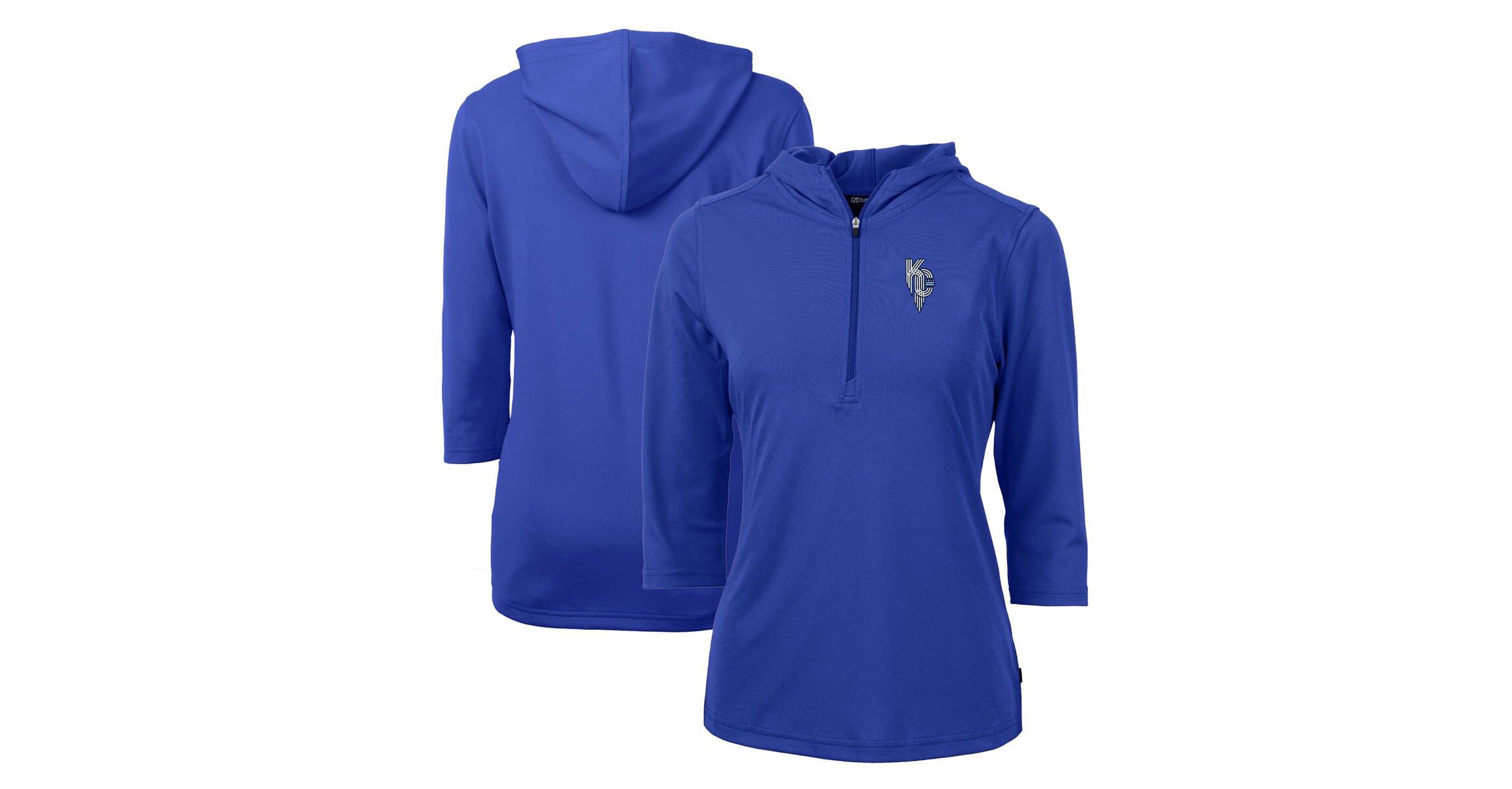 MLB Kansas City Royals City Connect DryTec Virtue Eco Pique Recycled 3/4-Sleeve Half-Zip Pullover Hoodie