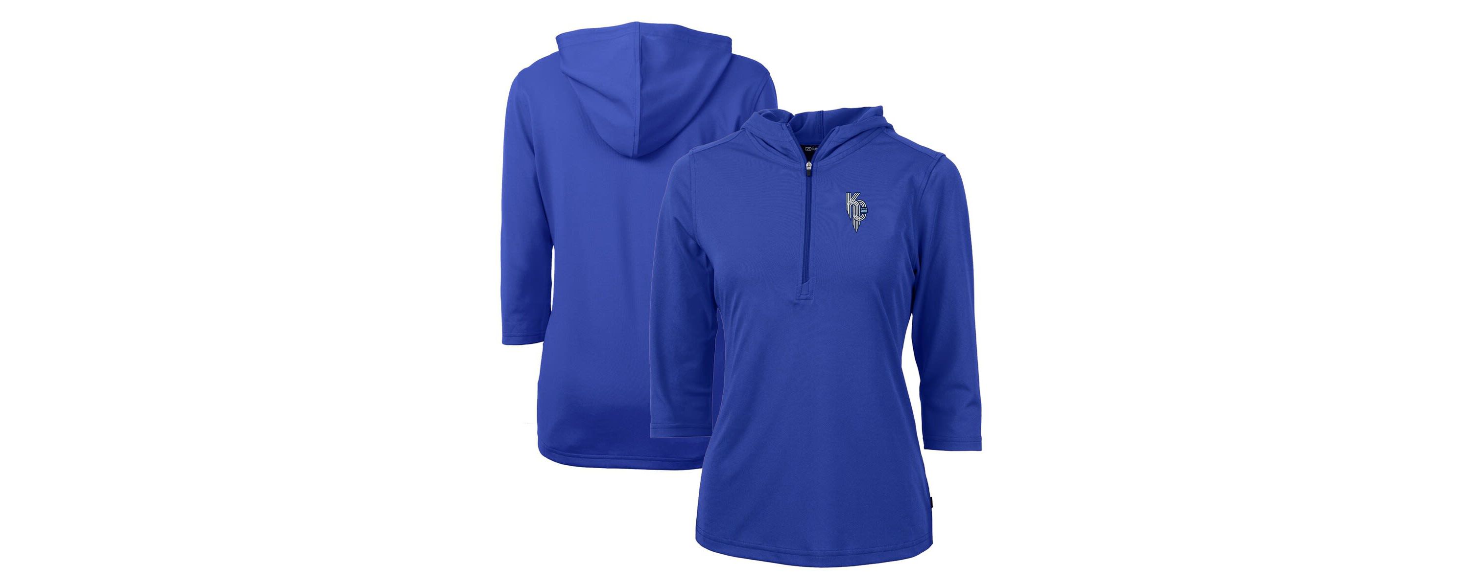MLB Kansas City Royals City Connect DryTec Virtue Eco Pique Recycled 3/4-Sleeve Half-Zip Pullover Hoodie
