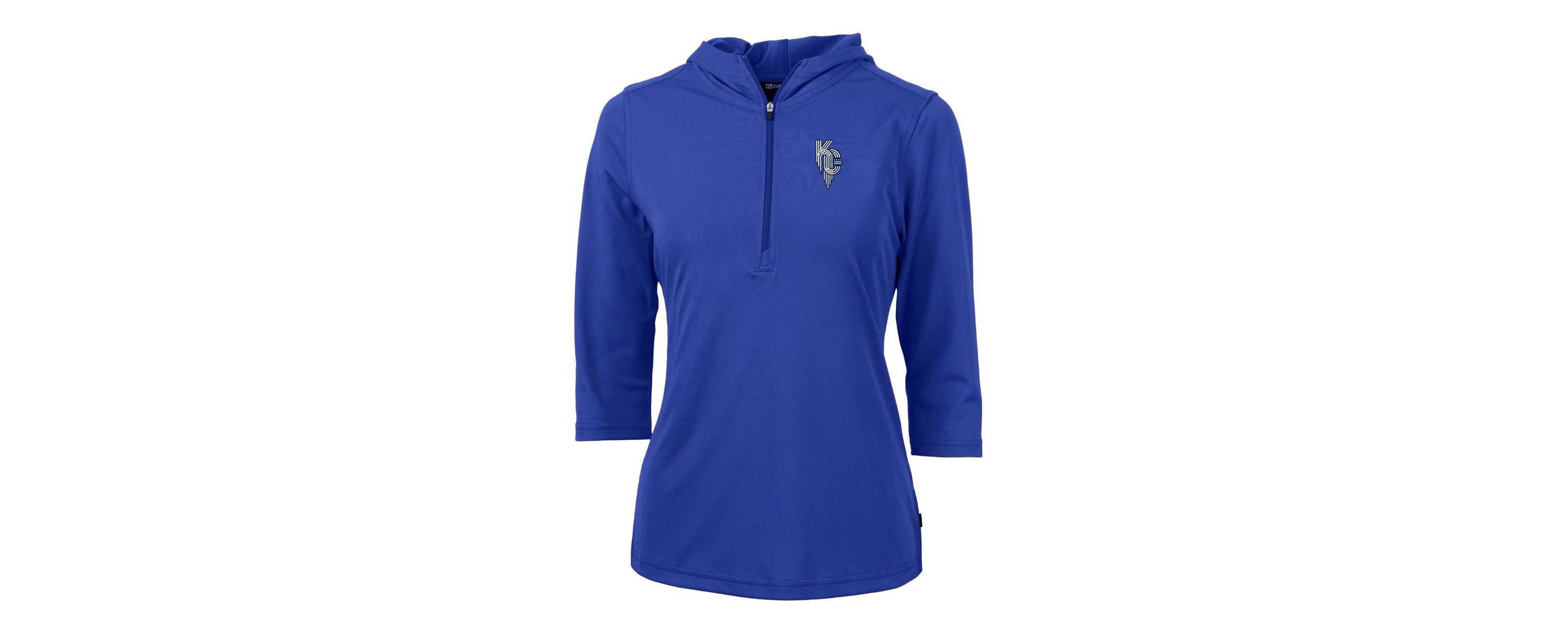 MLB Kansas City Royals City Connect DryTec Virtue Eco Pique Recycled 3/4-Sleeve Half-Zip Pullover Hoodie