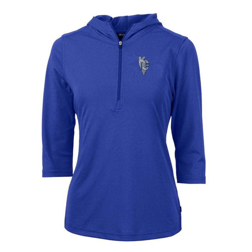 MLB Kansas City Royals City Connect DryTec Virtue Eco Pique Recycled 3/4-Sleeve Half-Zip Pullover Hoodie
