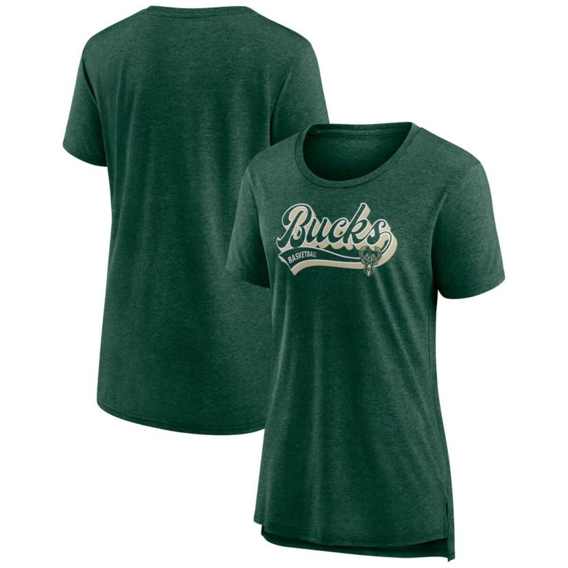 NBA Fanatics Hunter Milwaukee Bucks League Leader Tri-Blend T-Shirt