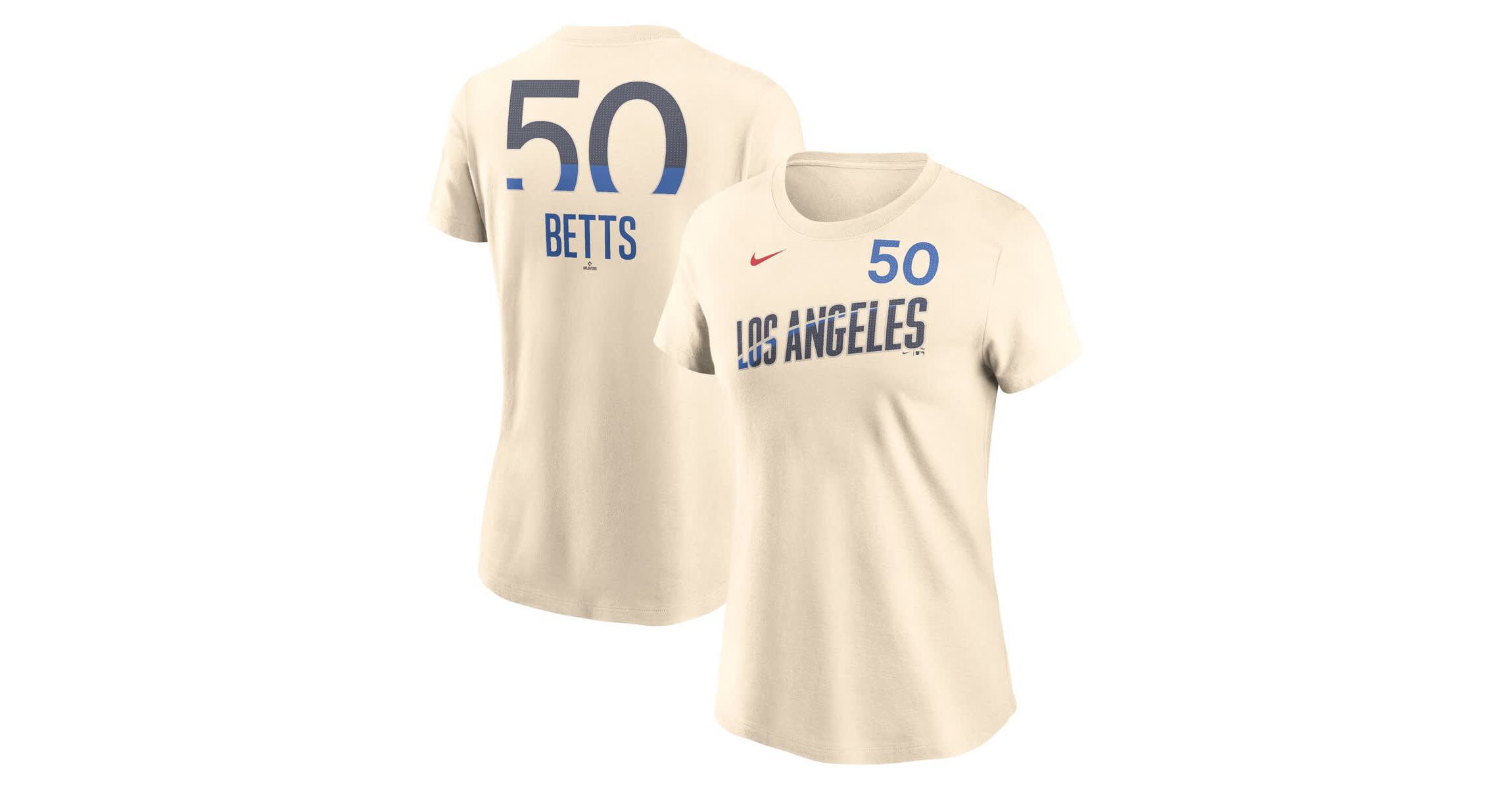 MLB Nike Mookie Betts Los Angeles Dodgers 2024 City Connect Fuse Name & Number T-Shirt
