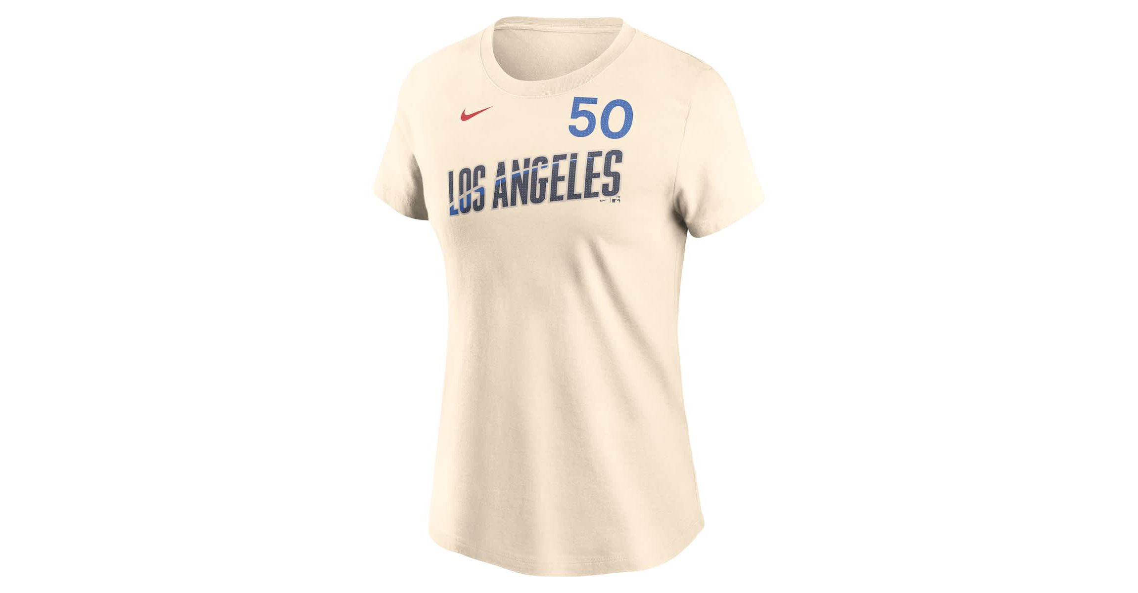 MLB Nike Mookie Betts Los Angeles Dodgers 2024 City Connect Fuse Name & Number T-Shirt