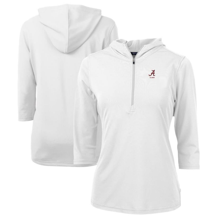 Alabama Crimson Tide NCAA Alabama Tide Alumni DryTec Virtue Eco Pique Recycled Half-Zip Pullover Hoodie