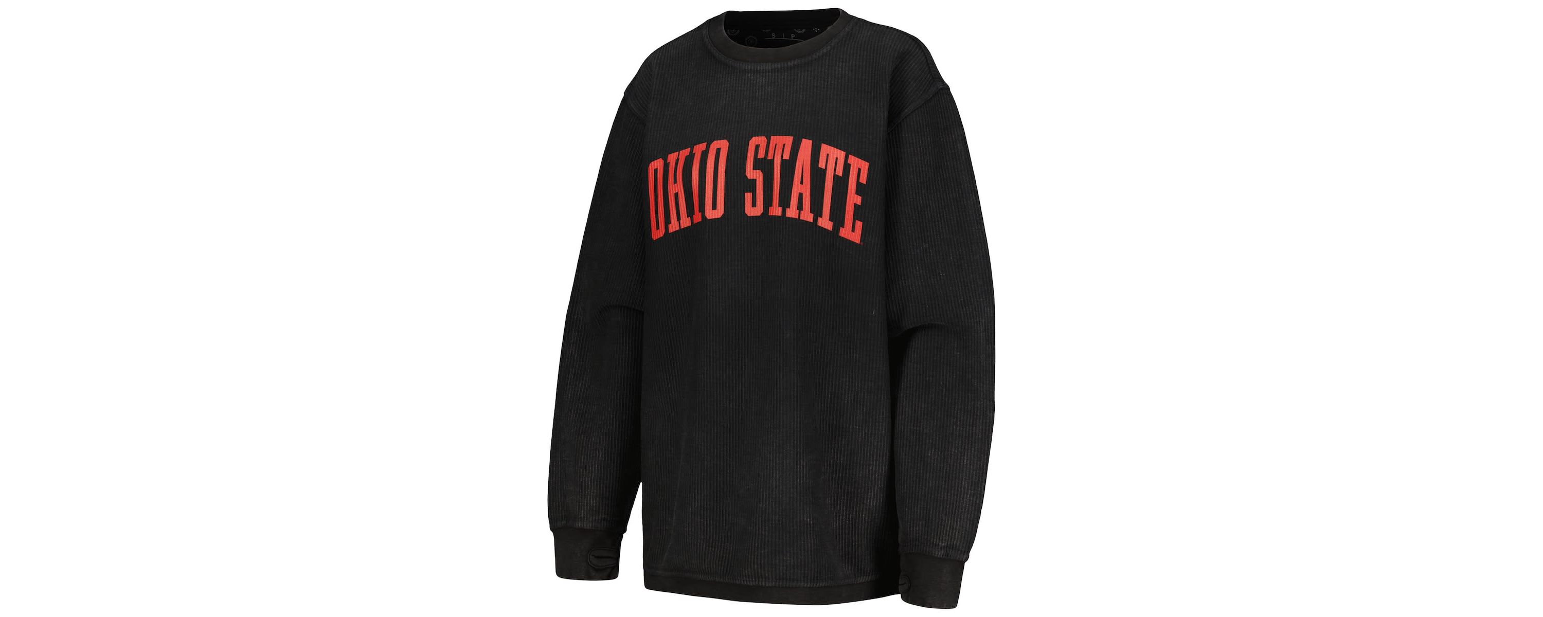 NCAA Ohio State Buckeyes Comfy Corded Vintage Wash Basic Arch Pullover Sweatshirt