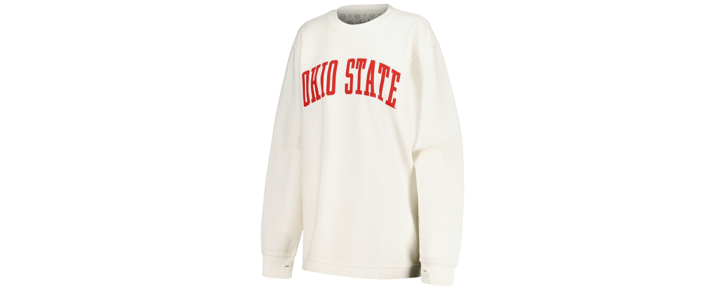 NCAA Ohio State Buckeyes Comfy Corded Vintage Wash Basic Arch Pullover Sweatshirt