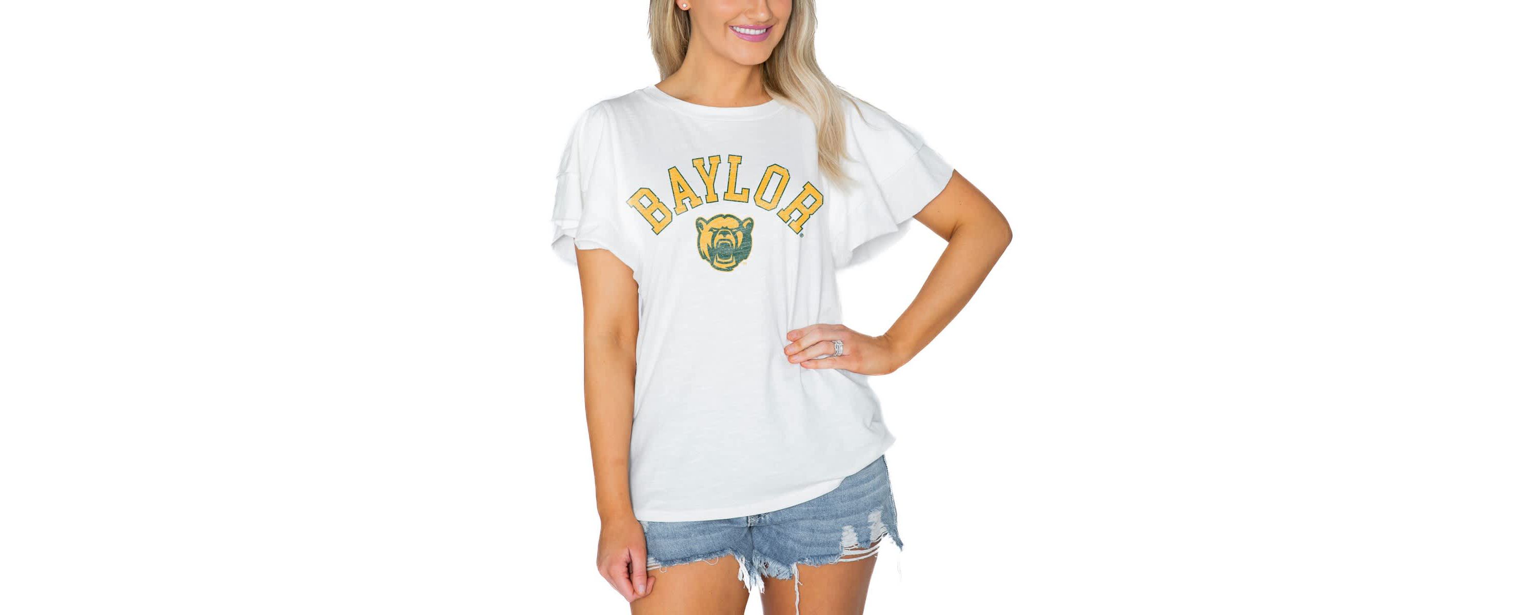 NCAA Baylor Bears Arch Logo Flutter Sleeve Lightweight T-Shirt