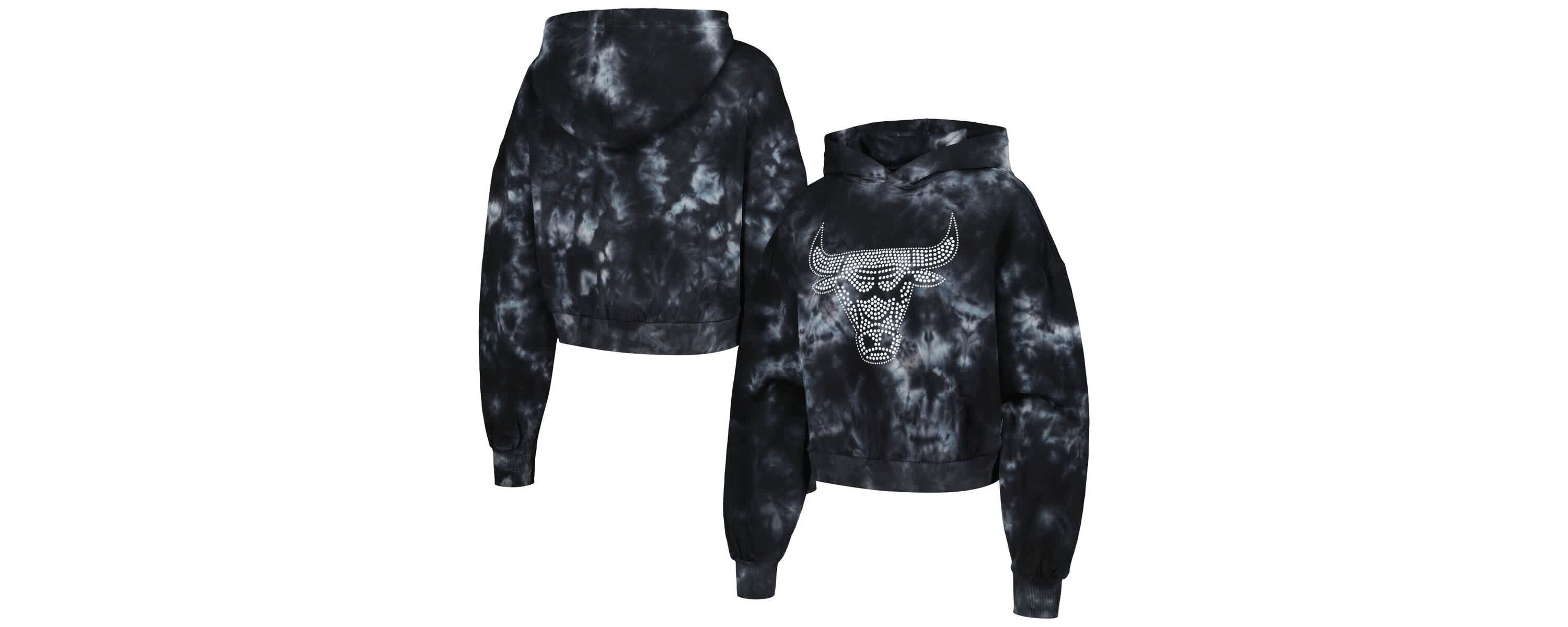 NBA Chicago Bulls Tie-Dye Cropped Pullover Hoodie