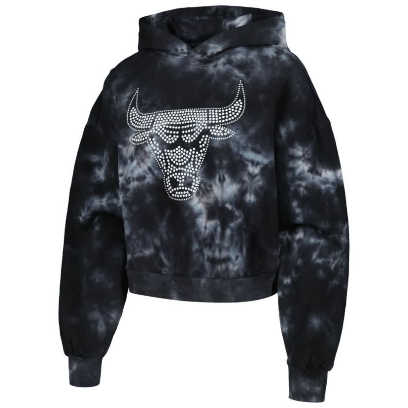 NBA Chicago Bulls Tie-Dye Cropped Pullover Hoodie