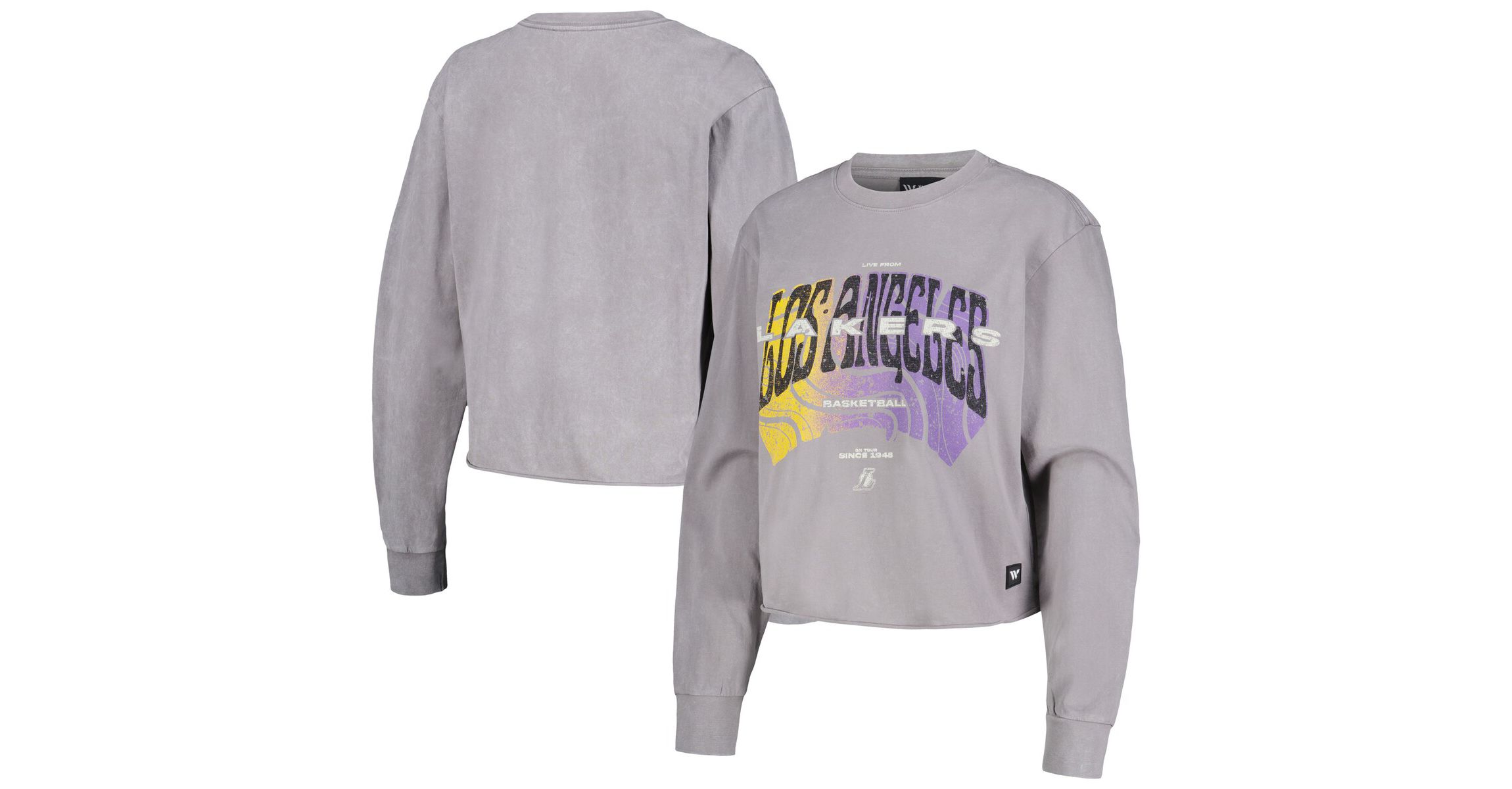 NBA Los Angeles Lakers Band Cropped Long Sleeve T-Shirt