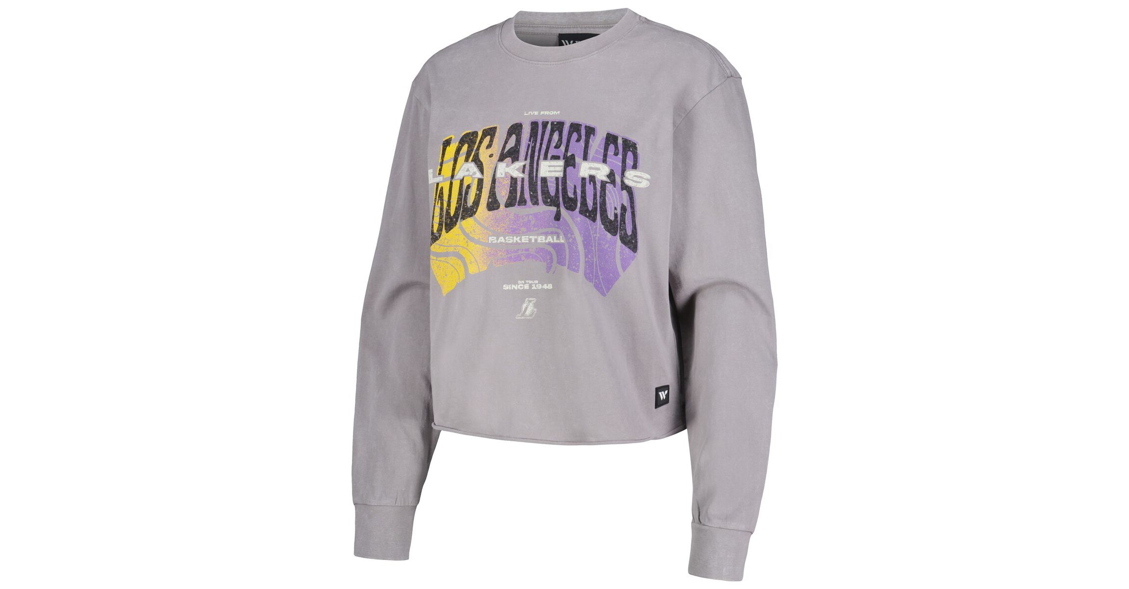 NBA Los Angeles Lakers Band Cropped Long Sleeve T-Shirt