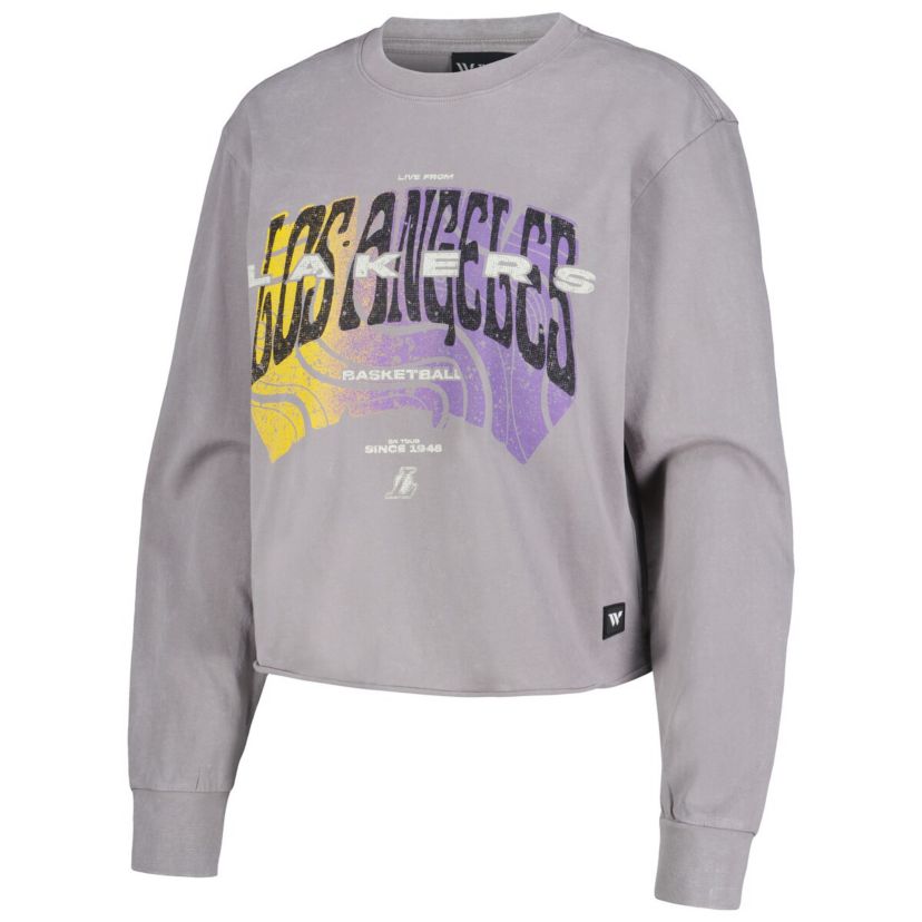 NBA Los Angeles Lakers Band Cropped Long Sleeve T-Shirt