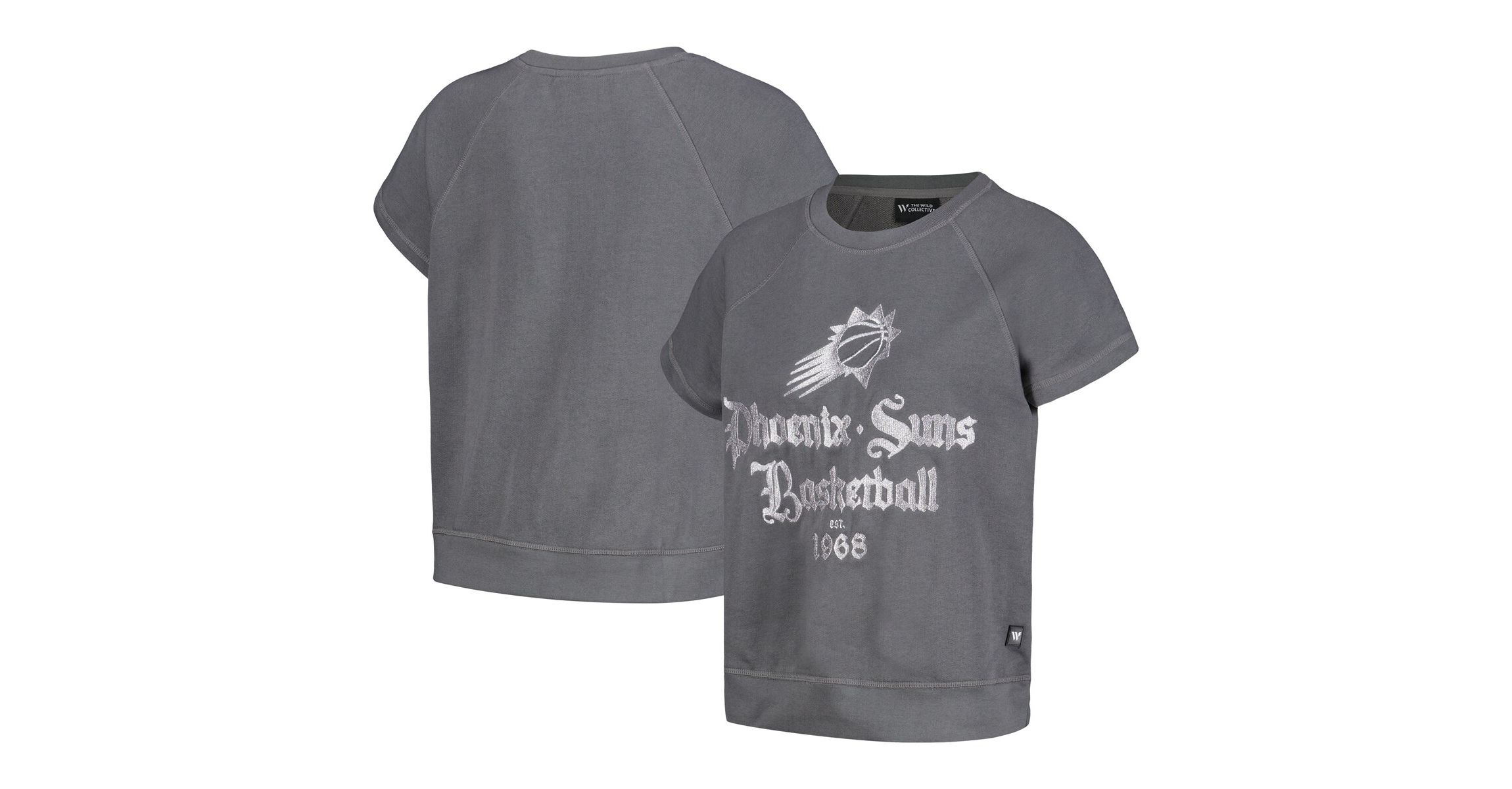 NBA Phoenix Suns Embroidered Fleece Raglan Short Sleeve Pullover Sweatshirt