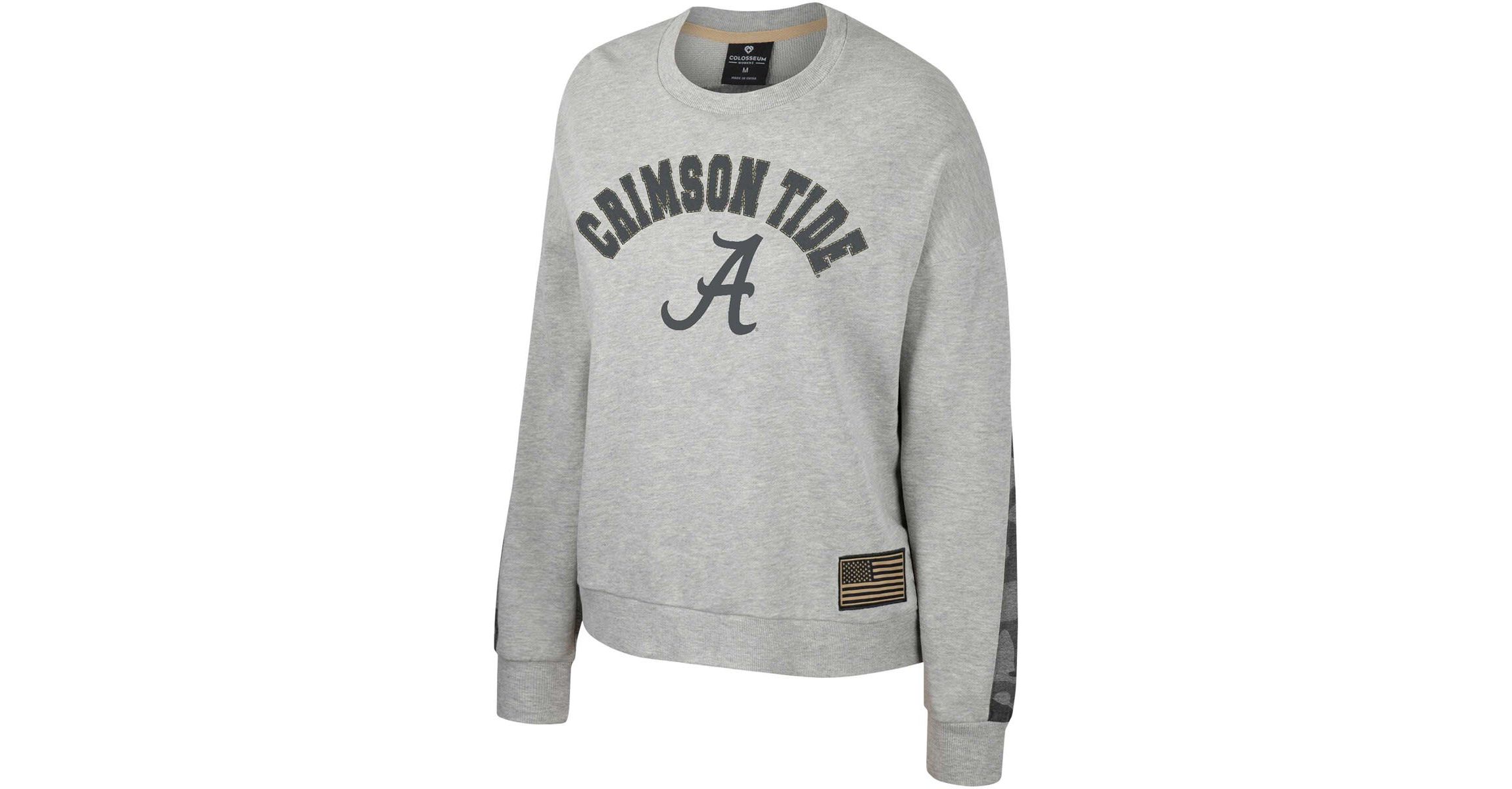 Alabama Crimson Tide NCAA Alabama Tide OHT Military Appreciation Flag Rank Dolman Pullover Sweatshirt