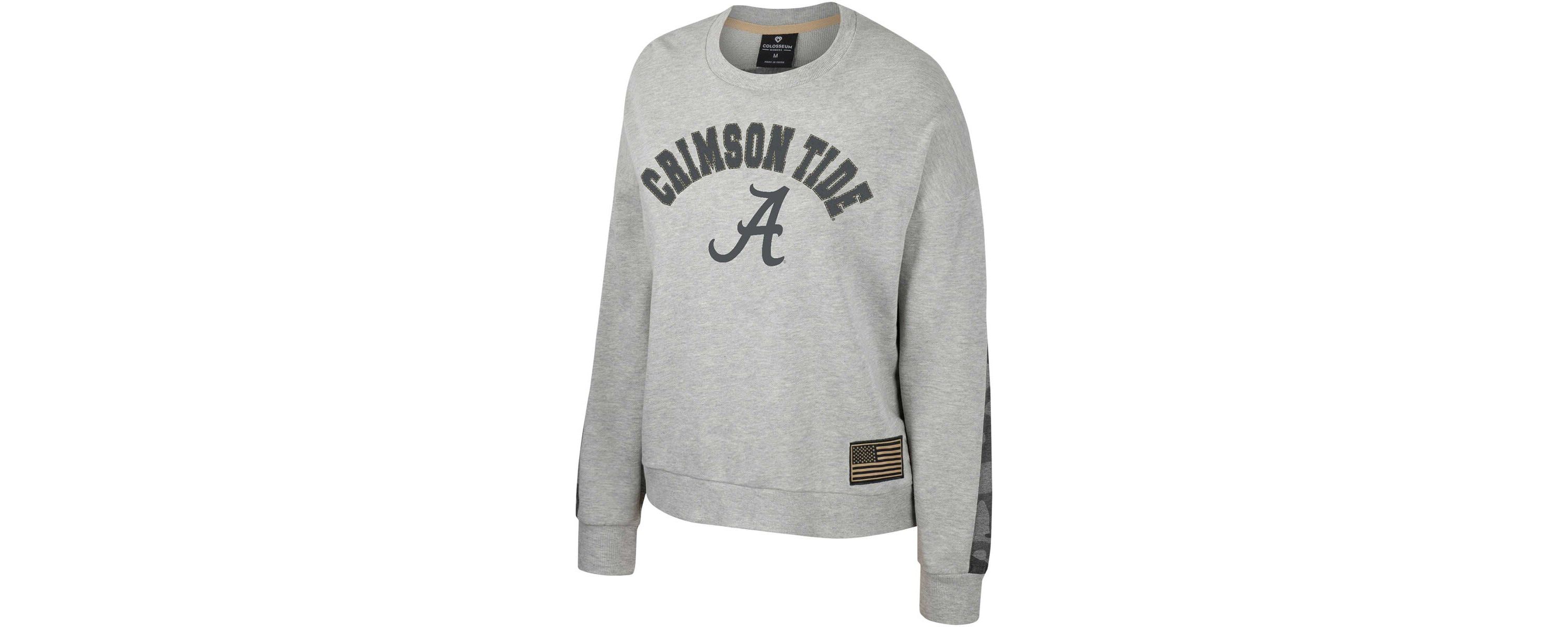 Alabama Crimson Tide NCAA Alabama Tide OHT Military Appreciation Flag Rank Dolman Pullover Sweatshirt