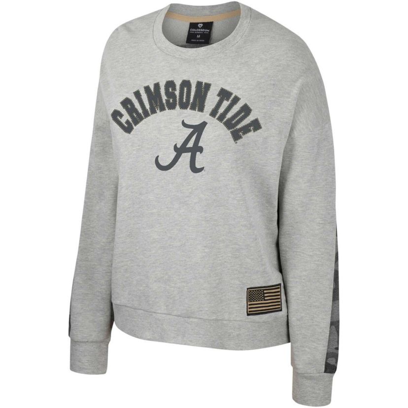 Alabama Crimson Tide NCAA Alabama Tide OHT Military Appreciation Flag Rank Dolman Pullover Sweatshirt
