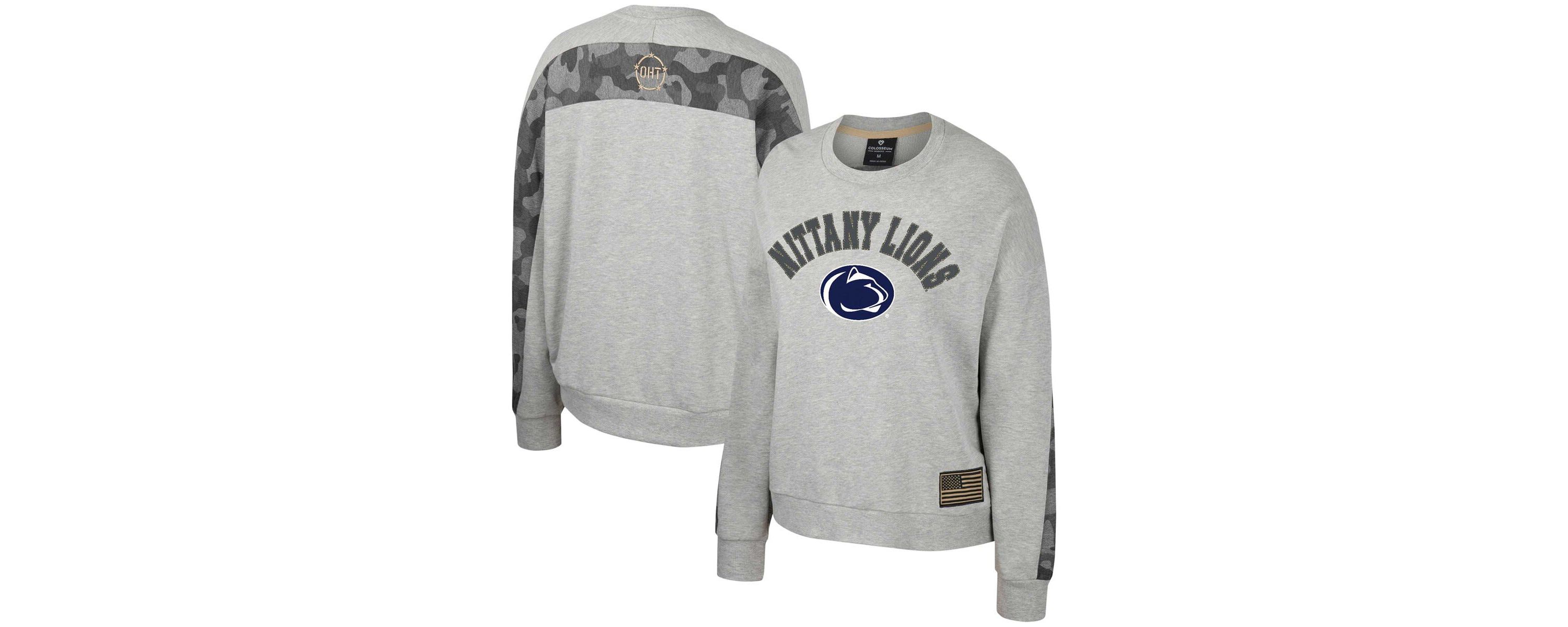 NCAA Penn State Nittany Lions OHT Military Appreciation Flag Rank Dolman Pullover Sweatshirt