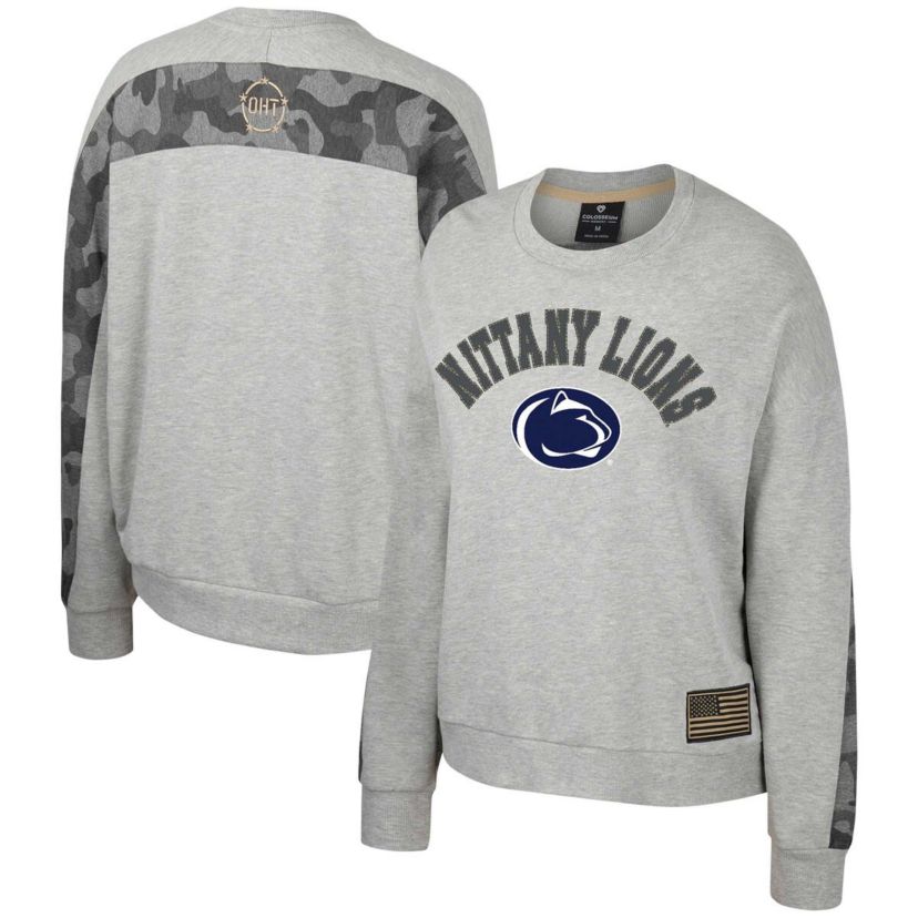 NCAA Penn State Nittany Lions OHT Military Appreciation Flag Rank Dolman Pullover Sweatshirt