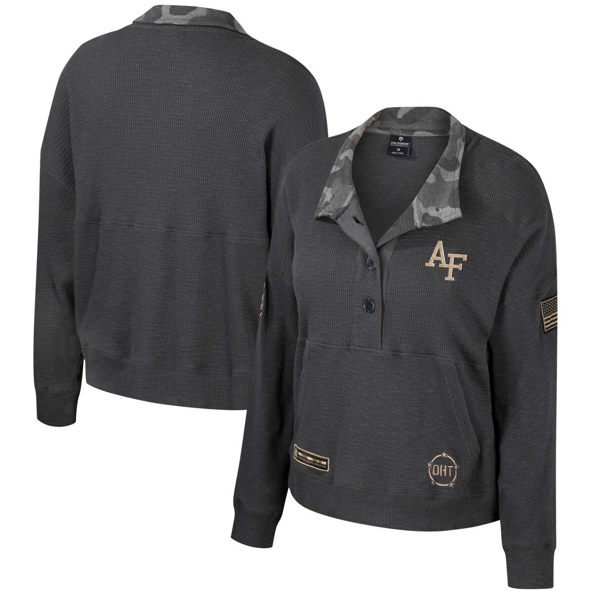 NCAA Air Force Falcons OHT Military Appreciation Payback Henley Thermal Sweatshirt