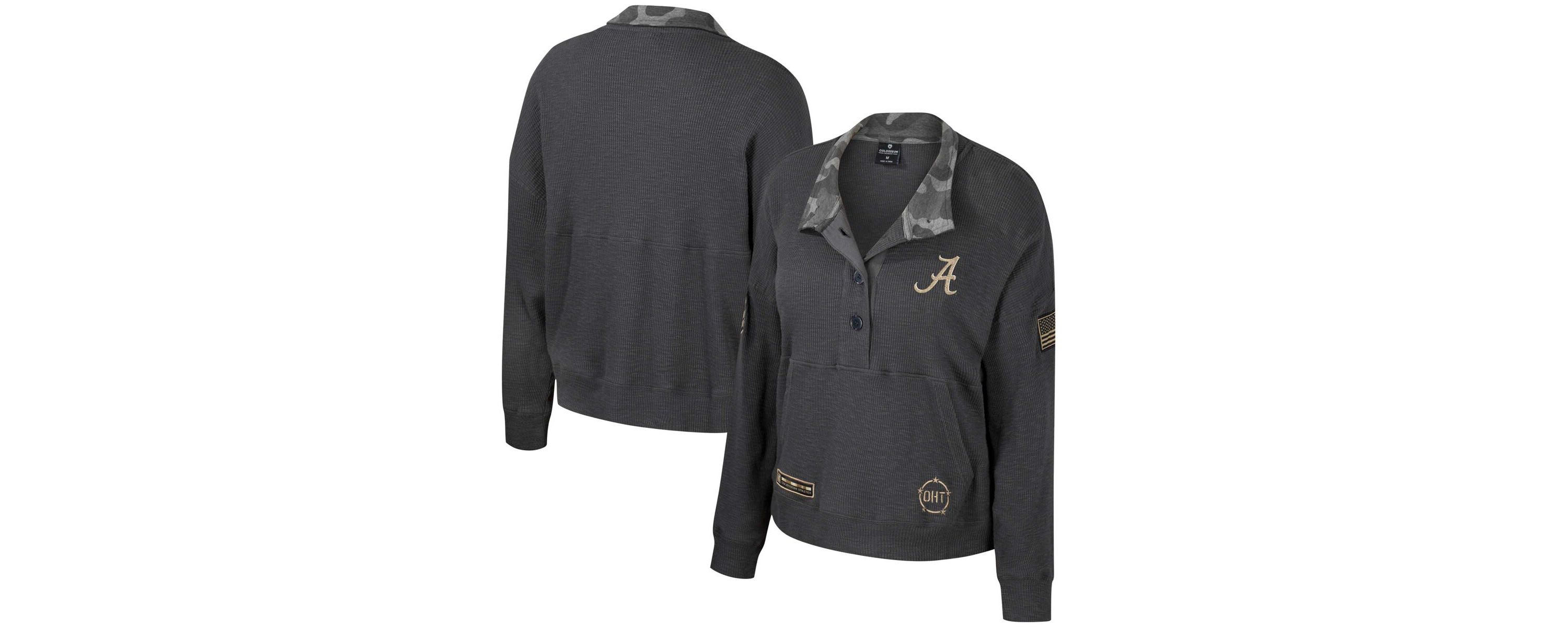 Alabama Crimson Tide NCAA Alabama Tide OHT Military Appreciation Payback Henley Thermal Sweatshirt