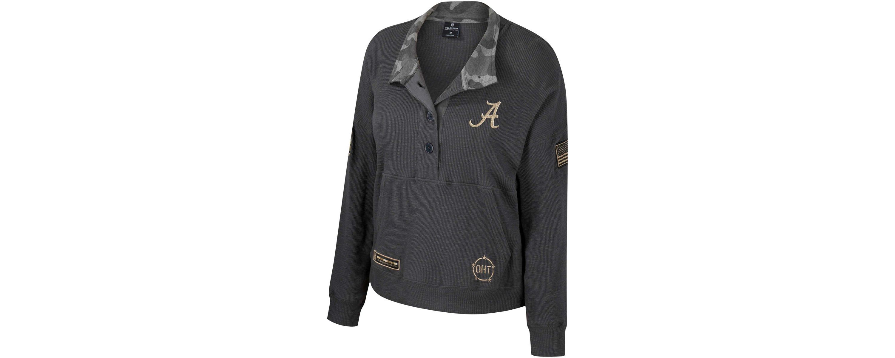 Alabama Crimson Tide NCAA Alabama Tide OHT Military Appreciation Payback Henley Thermal Sweatshirt