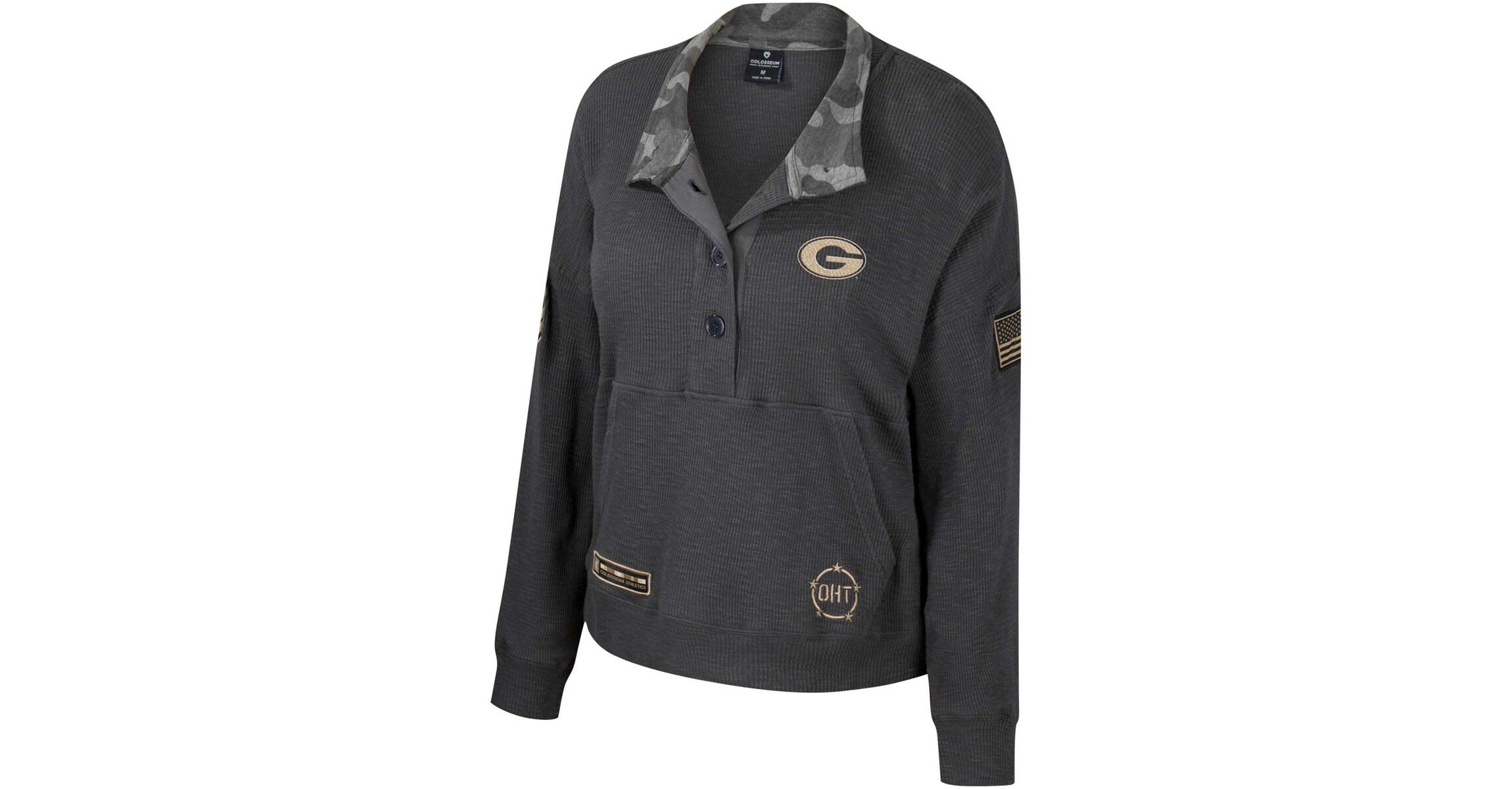 NCAA Georgia Bulldogs OHT Military Appreciation Payback Henley Thermal Sweatshirt