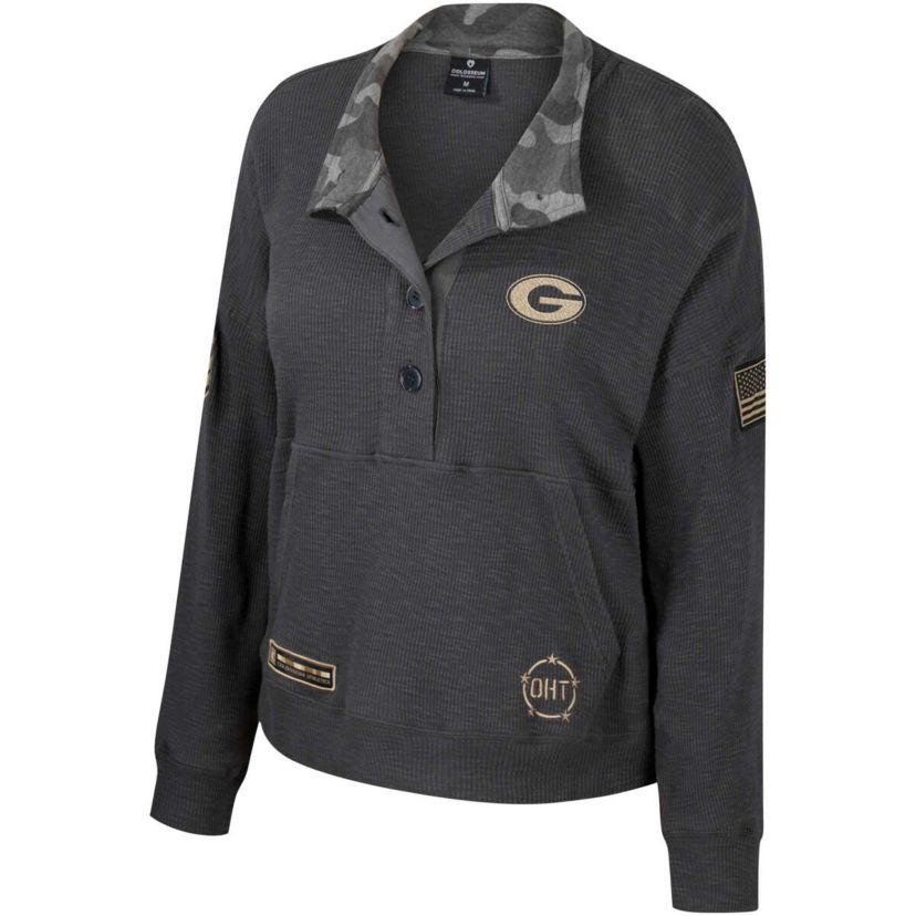 NCAA Georgia Bulldogs OHT Military Appreciation Payback Henley Thermal Sweatshirt