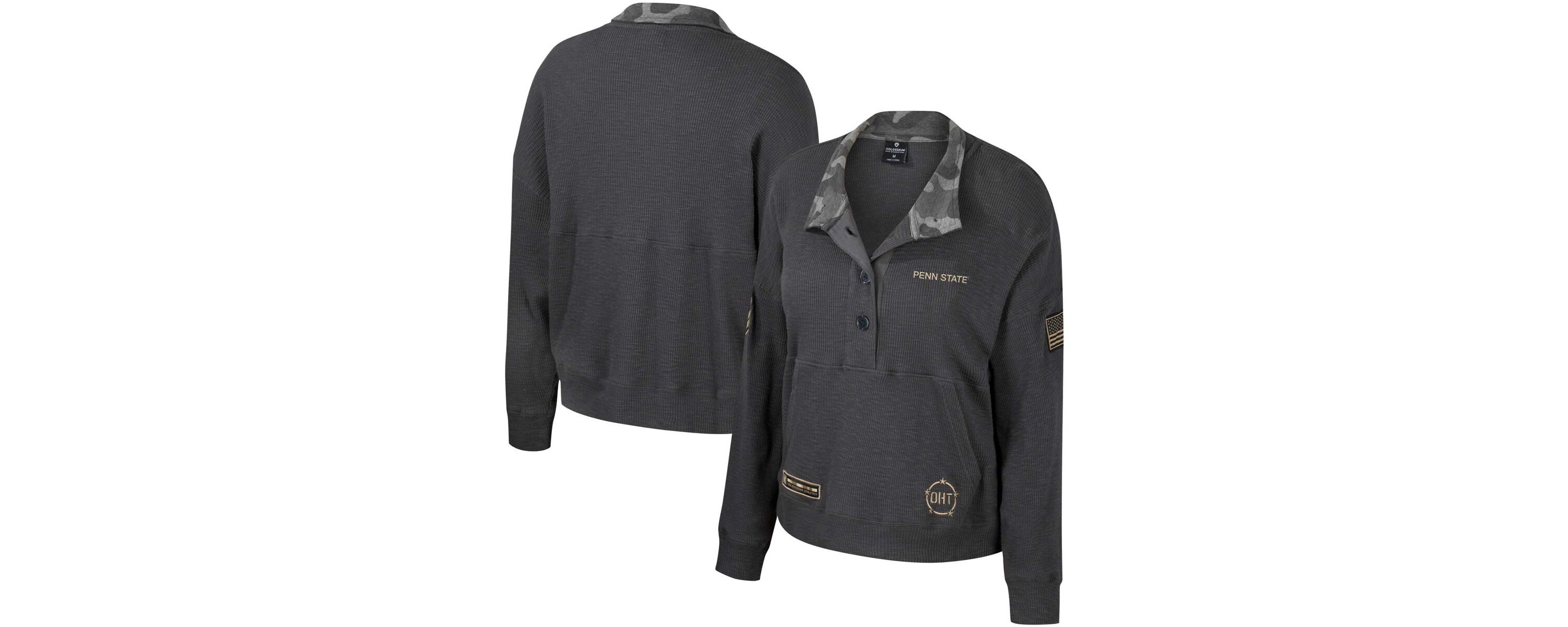 NCAA Penn State Nittany Lions OHT Military Appreciation Payback Henley Thermal Sweatshirt