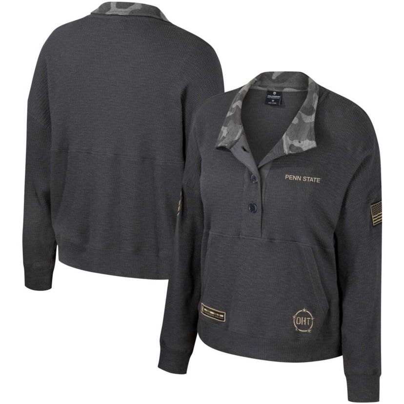 NCAA Penn State Nittany Lions OHT Military Appreciation Payback Henley Thermal Sweatshirt