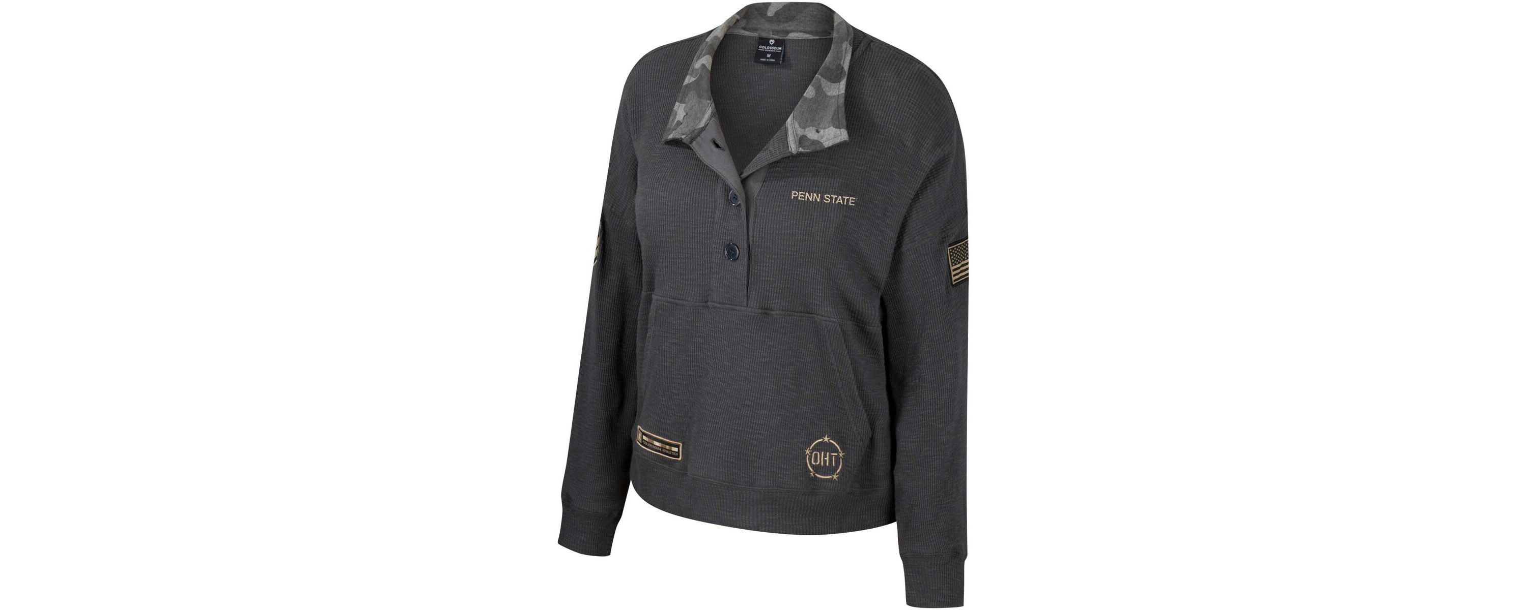 NCAA Penn State Nittany Lions OHT Military Appreciation Payback Henley Thermal Sweatshirt