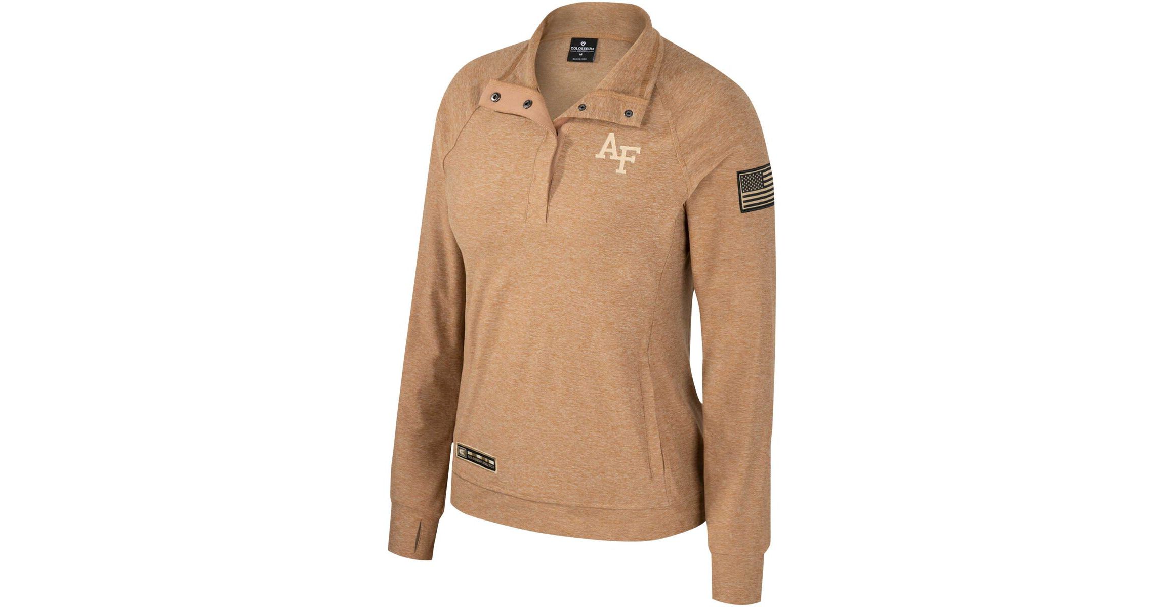 NCAA Air Force Falcons OHT Military Appreciation Sand Tatum Quarter-Snap Raglan Jacket