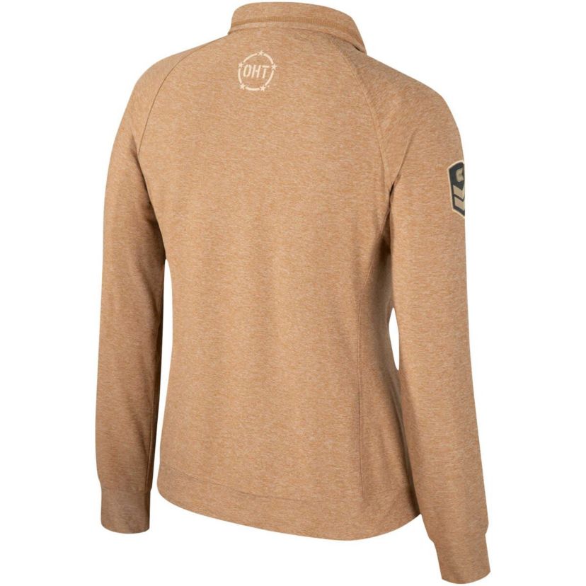Alabama Crimson Tide NCAA Alabama Tide OHT Military Appreciation Sand Tatum Quarter-Snap Raglan Jacket