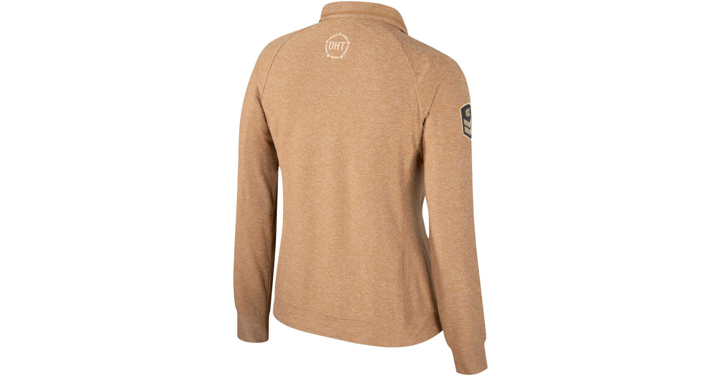 NCAA Michigan State Spartans OHT Military Appreciation Sand Tatum Quarter-Snap Raglan Jacket