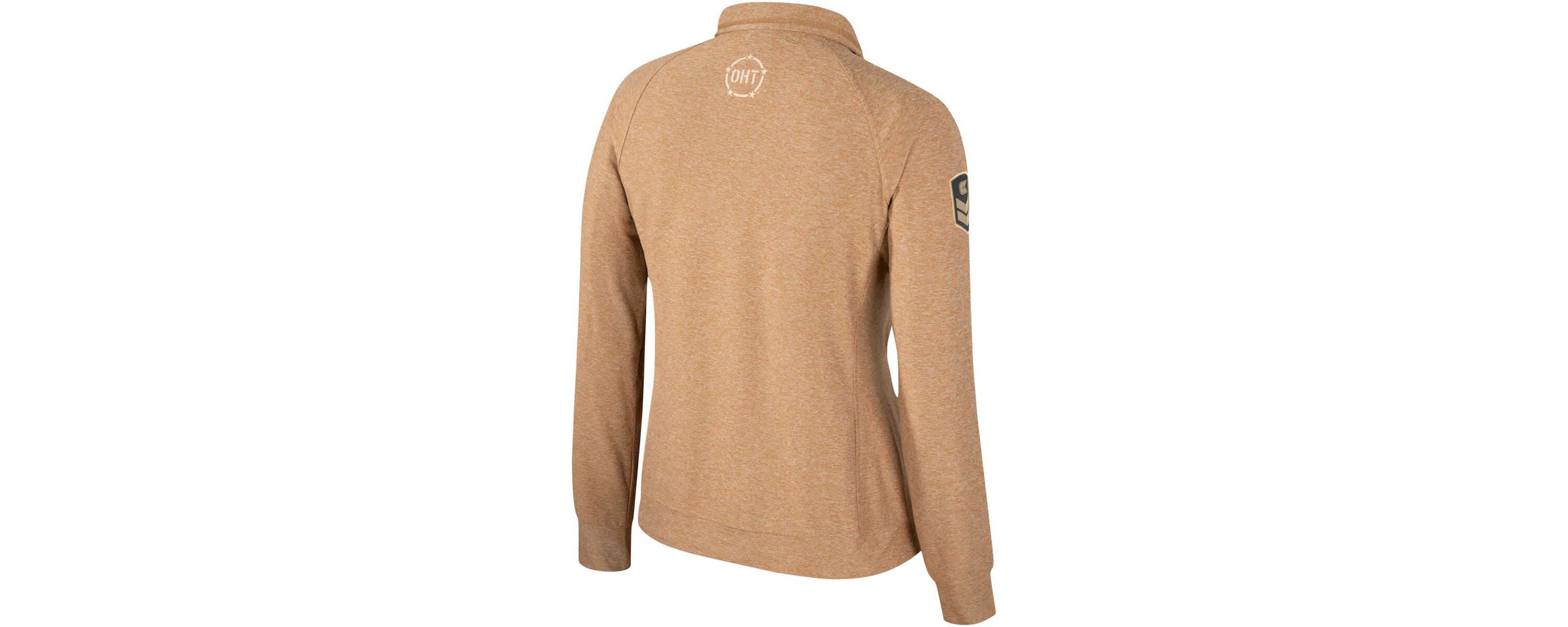 NCAA Nebraska Huskers OHT Military Appreciation Sand Tatum Quarter-Snap Raglan Jacket