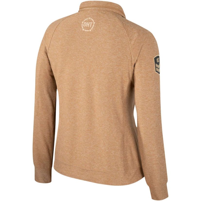 NCAA Penn State Nittany Lions OHT Military Appreciation Sand Tatum Quarter-Snap Raglan Jacket