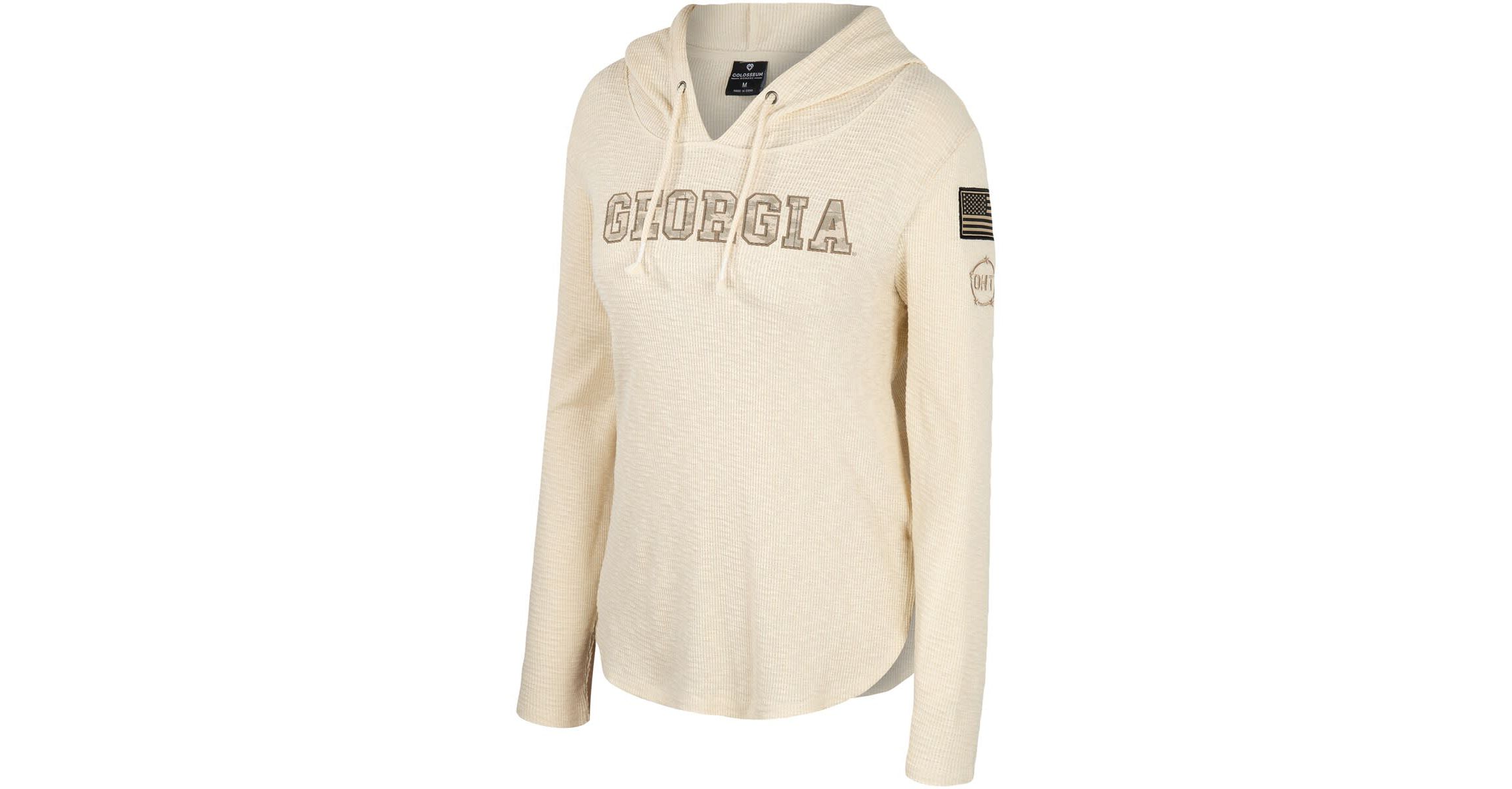 NCAA Georgia Bulldogs OHT Military Appreciation Casey Raglan Long Sleeve Hoodie T-Shirt