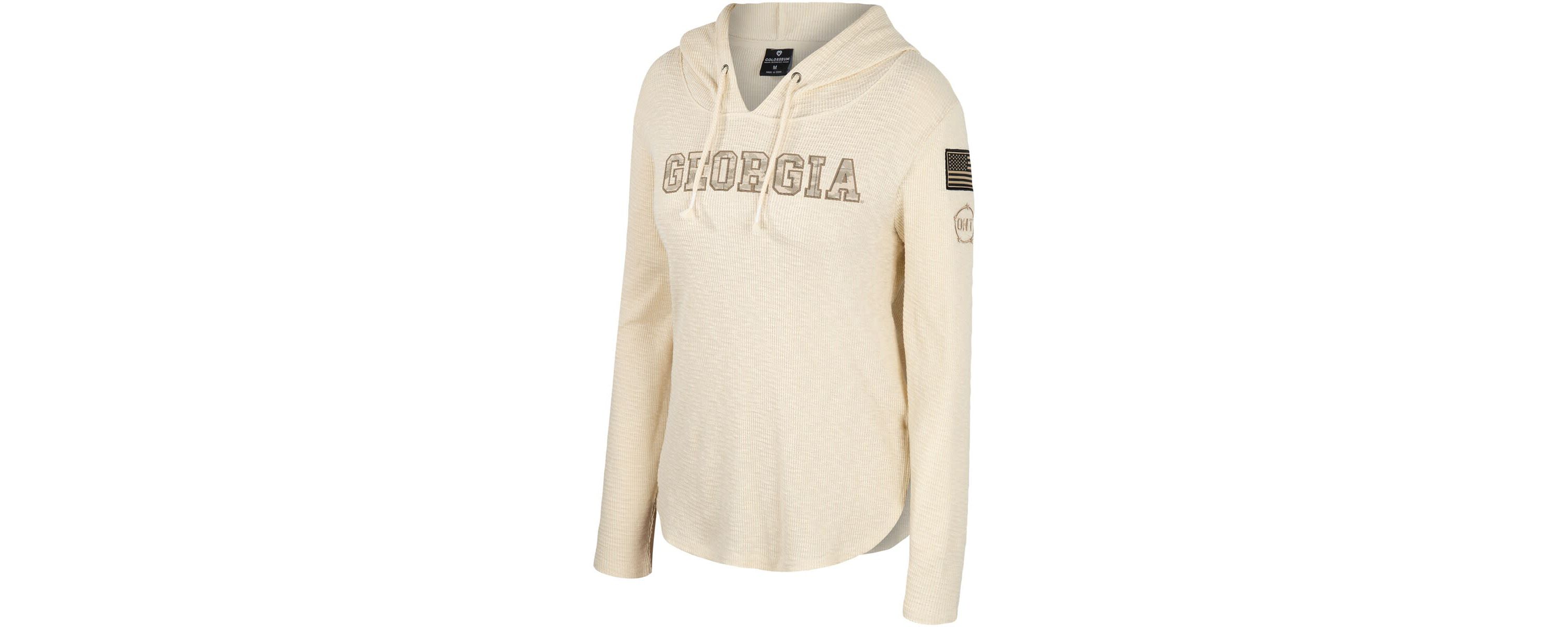 NCAA Georgia Bulldogs OHT Military Appreciation Casey Raglan Long Sleeve Hoodie T-Shirt